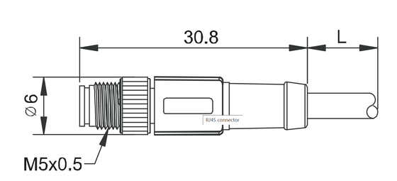 IP67 automobielschakelaar 3 de Sensorkabel van Pin Male Shielded Molding Connector M5