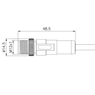 17 Pin Sensor Cable M12 maken Schakelaar Mannetje aan Mannetje PA66 waterdicht