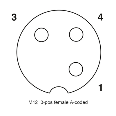 CuZn M12 maakt Elektrodraadschakelaar waterdicht hengelde 3 Pin Male To Female Right Hoek TPU